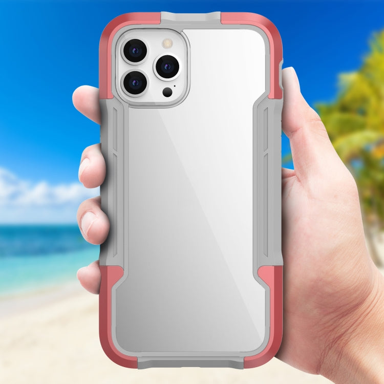 For iPhone 12 / 12 Pro Metal Shockproof Transparent Protective Case