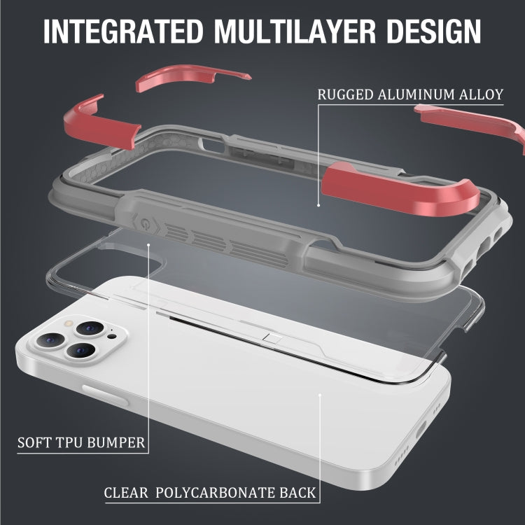 For iPhone 12 / 12 Pro Metal Shockproof Transparent Protective Case