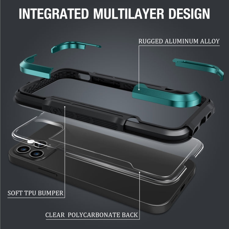 For iPhone 12 Pro Max Metal Shockproof Transparent Protective Case