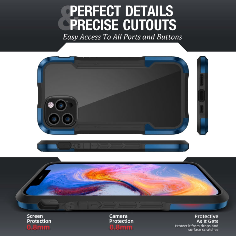 For iPhone 12 Pro Max Metal Shockproof Transparent Protective Case