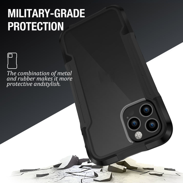For iPhone 12 Pro Max Metal Shockproof Transparent Protective Case