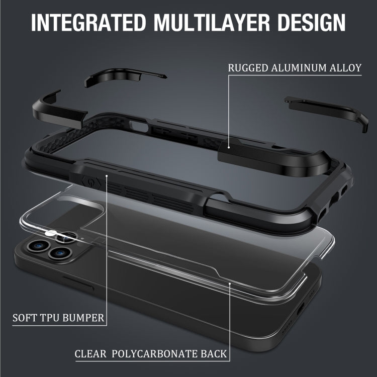 For iPhone 12 Pro Max Metal Shockproof Transparent Protective Case