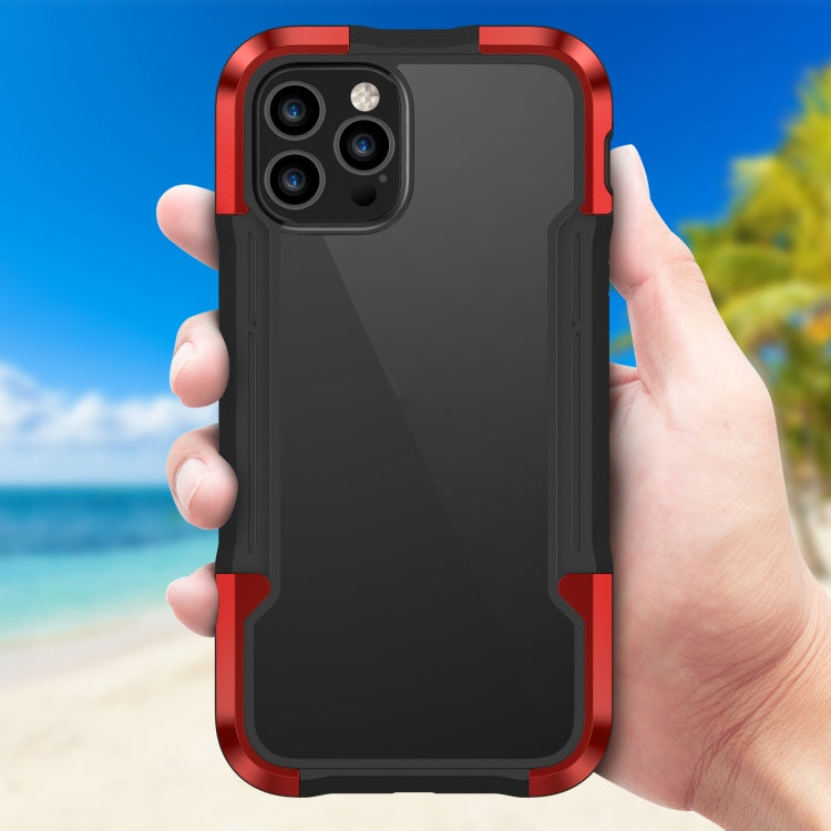 For iPhone 12 Pro Max Metal Shockproof Transparent Protective Case