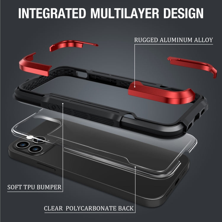 For iPhone 12 Pro Max Metal Shockproof Transparent Protective Case
