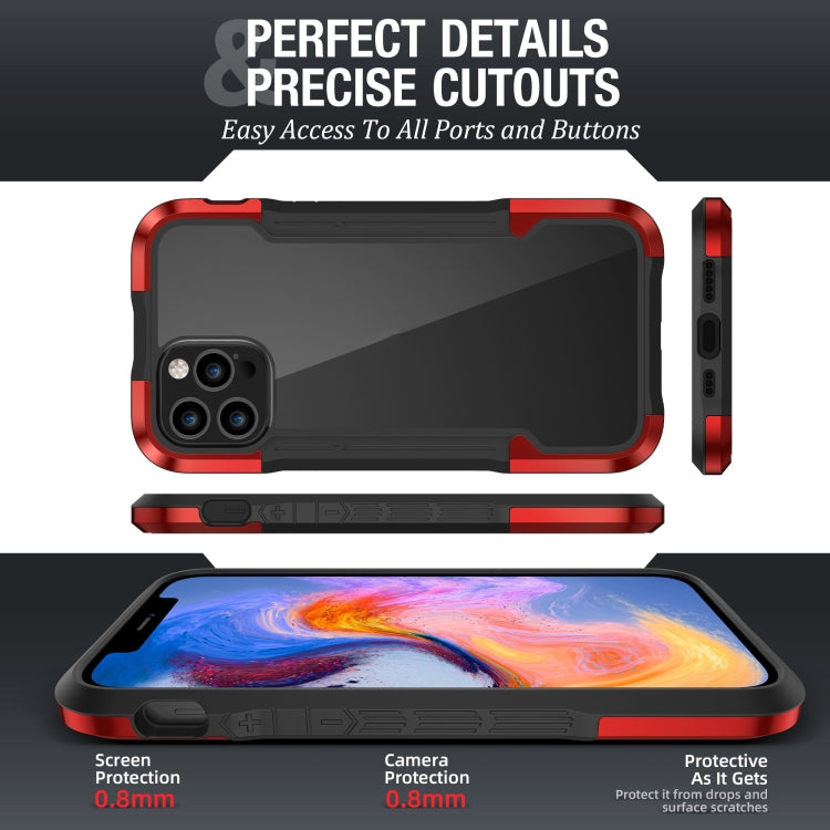 For iPhone 12 Pro Max Metal Shockproof Transparent Protective Case