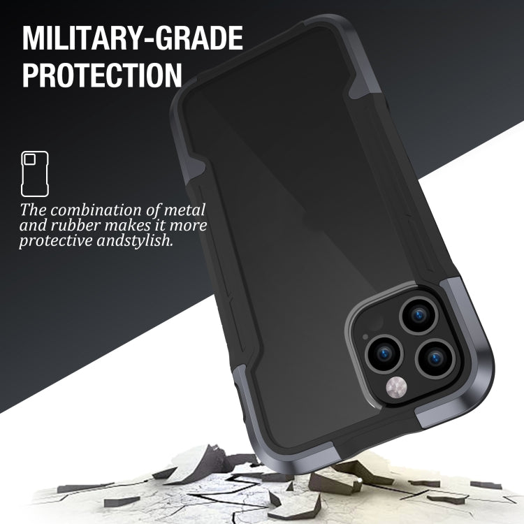 For iPhone 12 Pro Max Metal Shockproof Transparent Protective Case