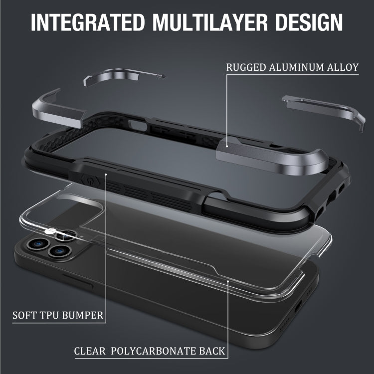 For iPhone 12 Pro Max Metal Shockproof Transparent Protective Case