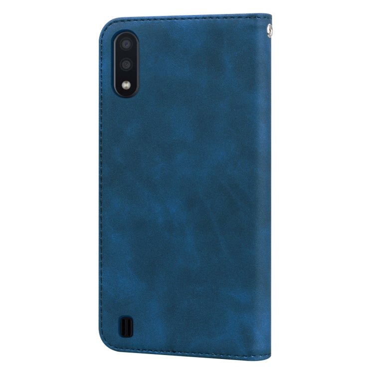 For Samsung Galaxy M01 Frosted Business Magnetic Horizontal Flip PU Leather Case with Holder & Card Slot & Lanyard