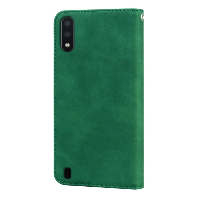 For Samsung Galaxy M01 Frosted Business Magnetic Horizontal Flip PU Leather Case with Holder & Card Slot & Lanyard