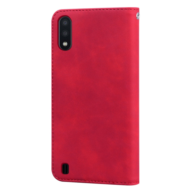 For Samsung Galaxy M01 Frosted Business Magnetic Horizontal Flip PU Leather Case with Holder & Card Slot & Lanyard