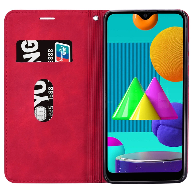 For Samsung Galaxy M01 Frosted Business Magnetic Horizontal Flip PU Leather Case with Holder & Card Slot & Lanyard