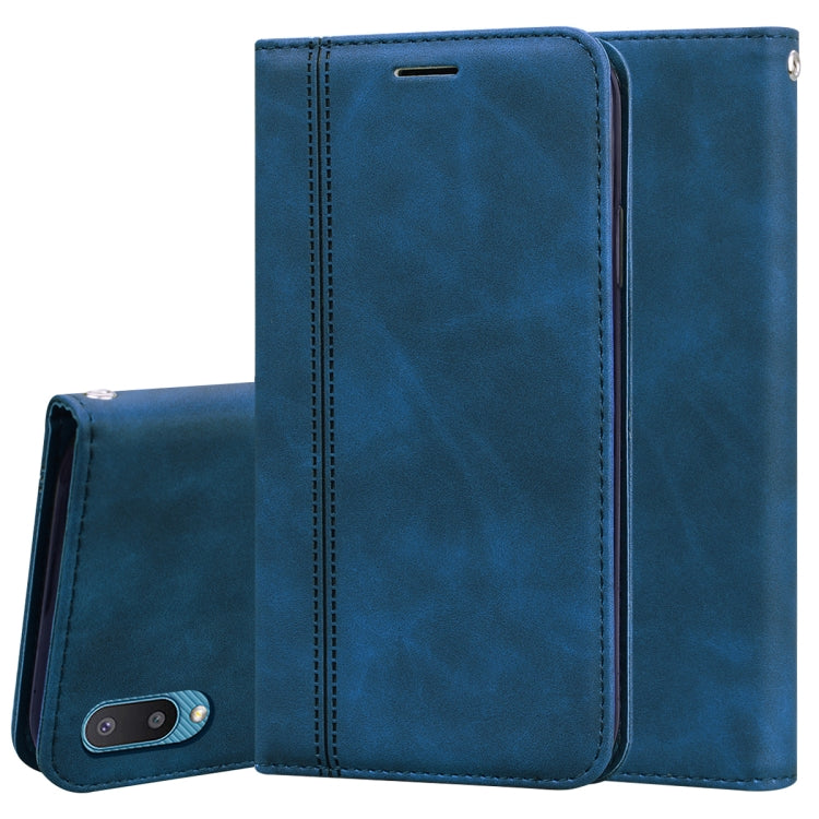 For Samsung Galaxy A02 (EU Version)  Frosted Business Magnetic Horizontal Flip PU Leather Case with Holder & Card Slot & Lanyard