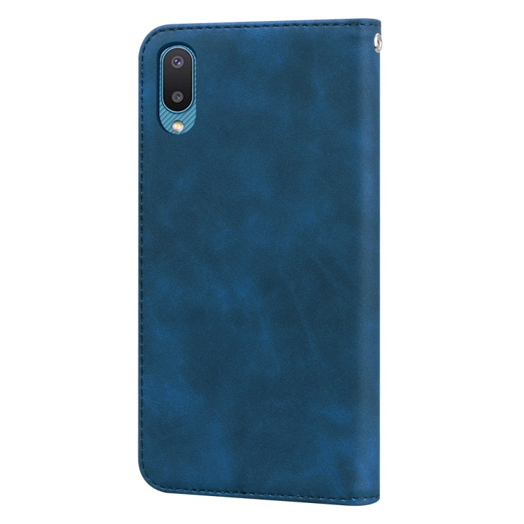 For Samsung Galaxy A02 (EU Version)  Frosted Business Magnetic Horizontal Flip PU Leather Case with Holder & Card Slot & Lanyard