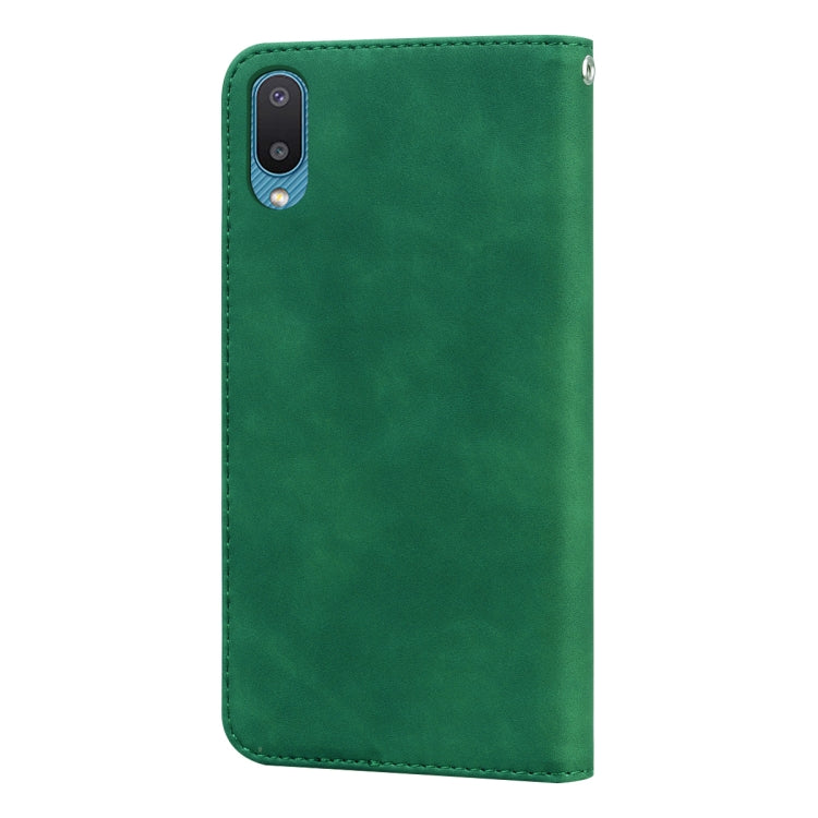 For Samsung Galaxy A02 (EU Version)  Frosted Business Magnetic Horizontal Flip PU Leather Case with Holder & Card Slot & Lanyard
