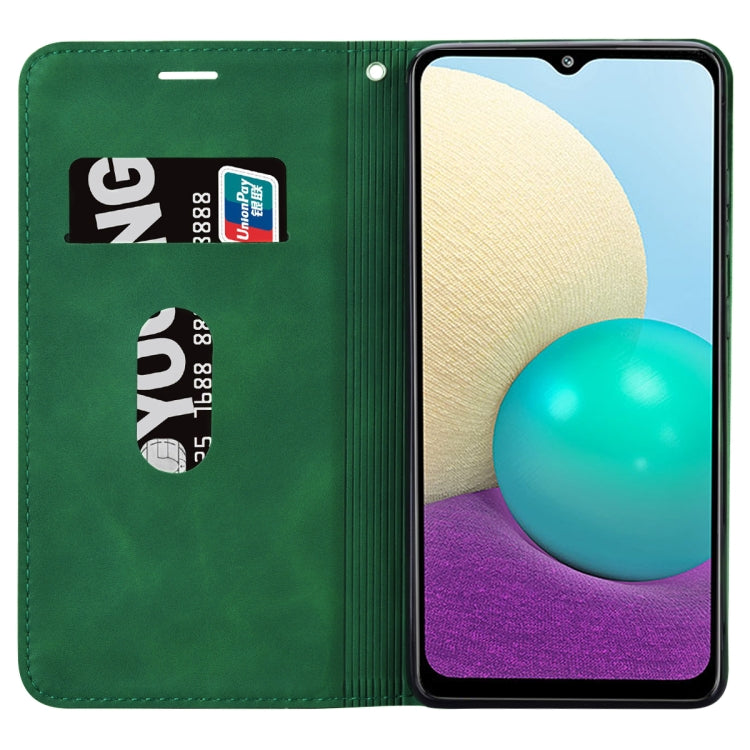 For Samsung Galaxy A02 (EU Version)  Frosted Business Magnetic Horizontal Flip PU Leather Case with Holder & Card Slot & Lanyard