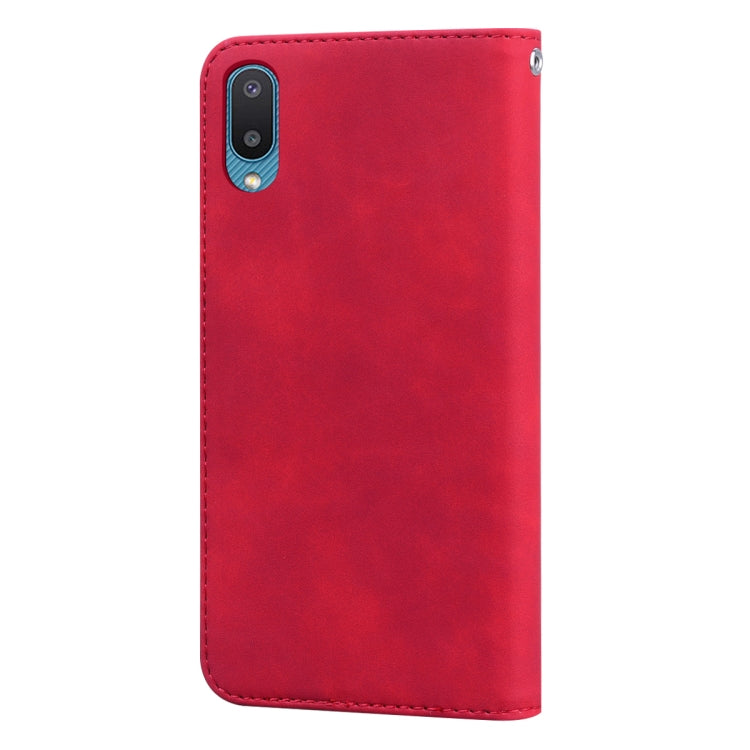 For Samsung Galaxy A02 (EU Version)  Frosted Business Magnetic Horizontal Flip PU Leather Case with Holder & Card Slot & Lanyard