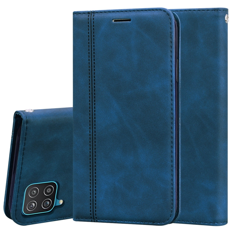 For Samsung Galaxy A12 5G Frosted Business Magnetic Horizontal Flip PU Leather Case with Holder & Card Slot & Lanyard