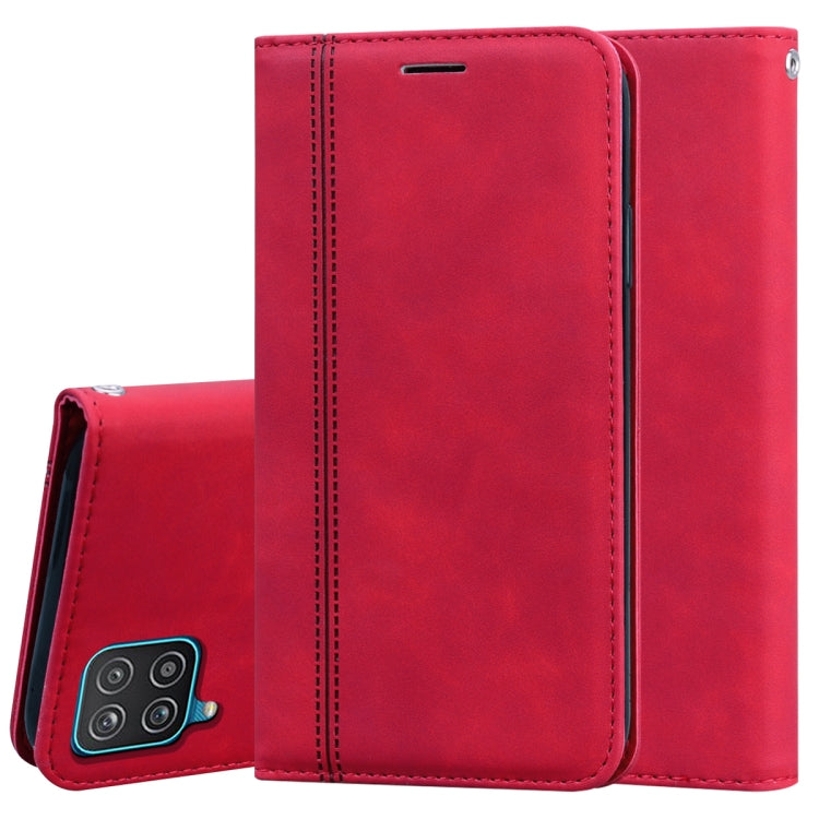 For Samsung Galaxy A12 5G Frosted Business Magnetic Horizontal Flip PU Leather Case with Holder & Card Slot & Lanyard