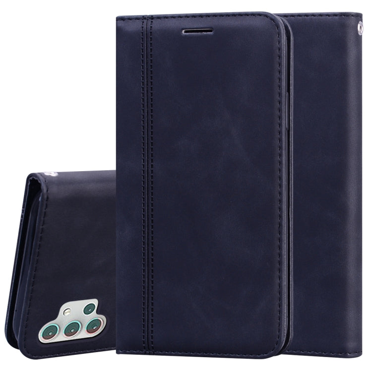 For Samsung Galaxy A32 5G Frosted Business Magnetic Horizontal Flip PU Leather Case with Holder & Card Slot & Lanyard