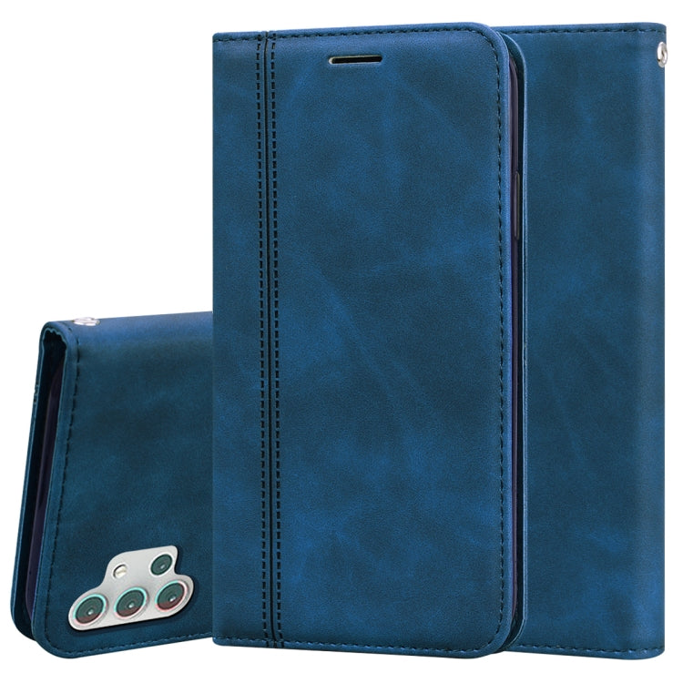 For Samsung Galaxy A32 5G Frosted Business Magnetic Horizontal Flip PU Leather Case with Holder & Card Slot & Lanyard