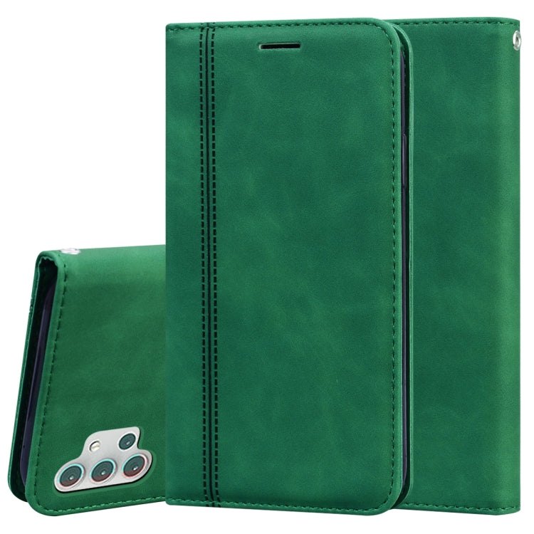 For Samsung Galaxy A32 5G Frosted Business Magnetic Horizontal Flip PU Leather Case with Holder & Card Slot & Lanyard