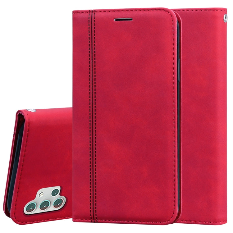 For Samsung Galaxy A32 5G Frosted Business Magnetic Horizontal Flip PU Leather Case with Holder & Card Slot & Lanyard