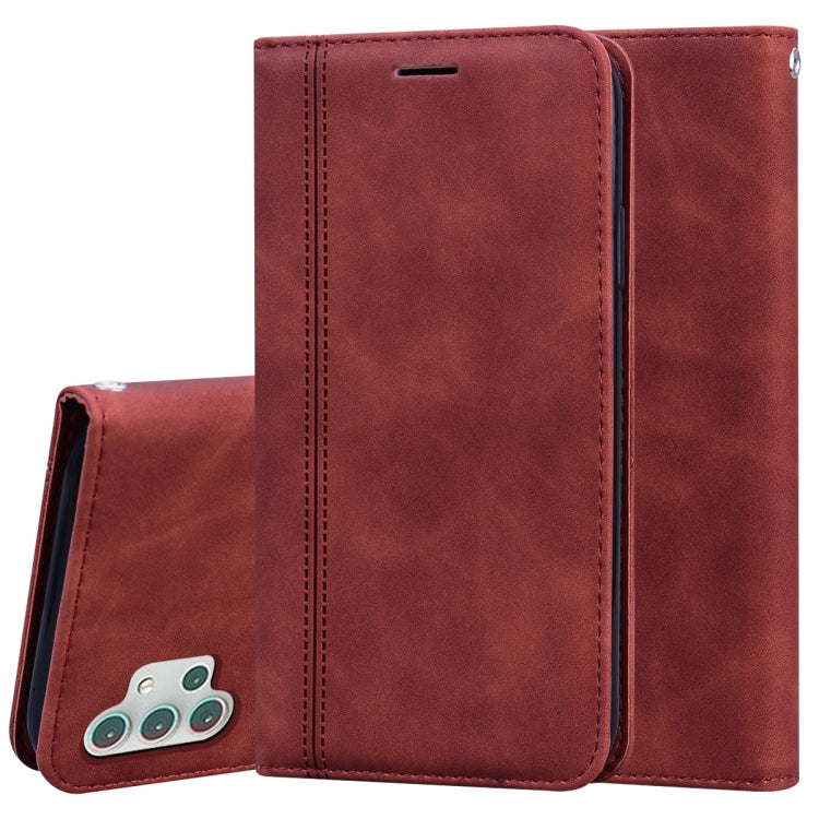 For Samsung Galaxy A32 5G Frosted Business Magnetic Horizontal Flip PU Leather Case with Holder & Card Slot & Lanyard