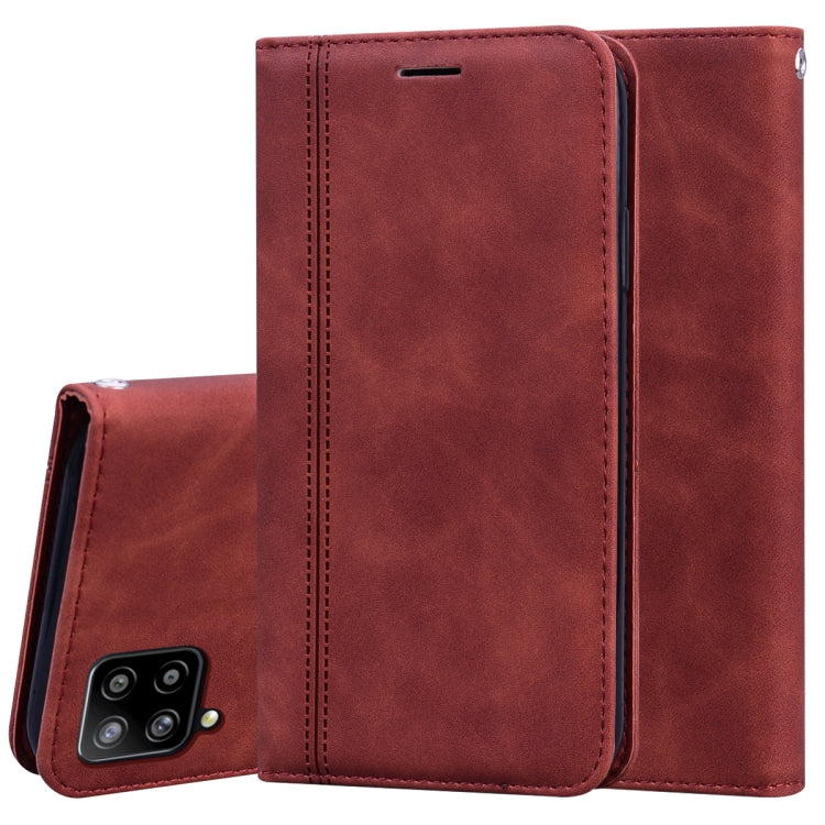 For Samsung Galaxy A42 5G Frosted Business Magnetic Horizontal Flip PU Leather Case with Holder & Card Slot & Lanyard