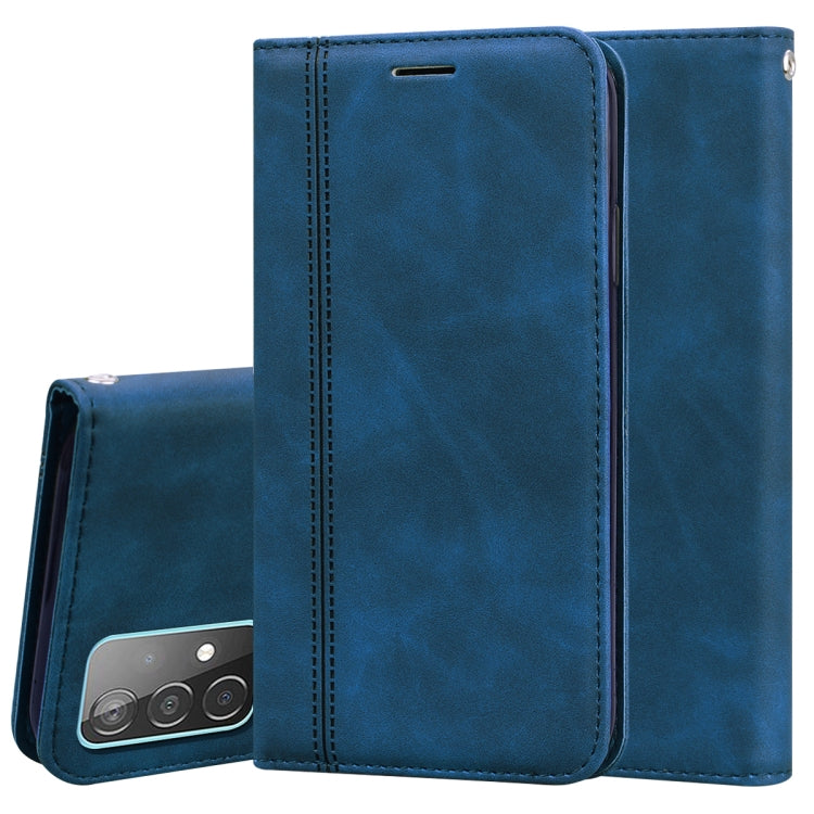 For Samsung Galaxy A52 5G / 4G Frosted Business Magnetic Horizontal Flip PU Leather Case with Holder & Card Slot & Lanyard