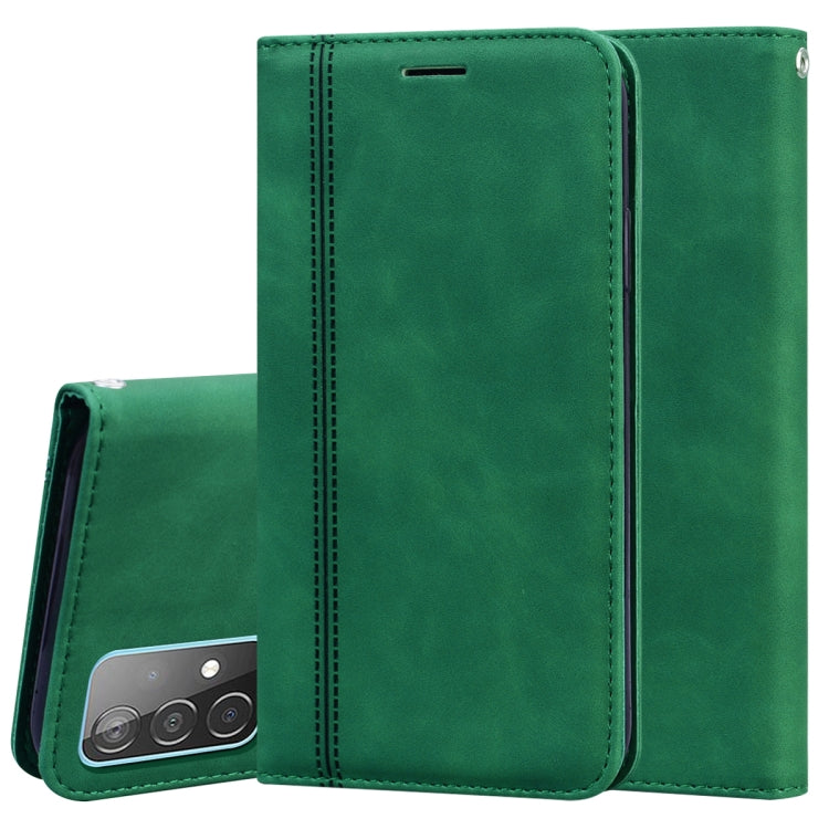 For Samsung Galaxy A52 5G / 4G Frosted Business Magnetic Horizontal Flip PU Leather Case with Holder & Card Slot & Lanyard