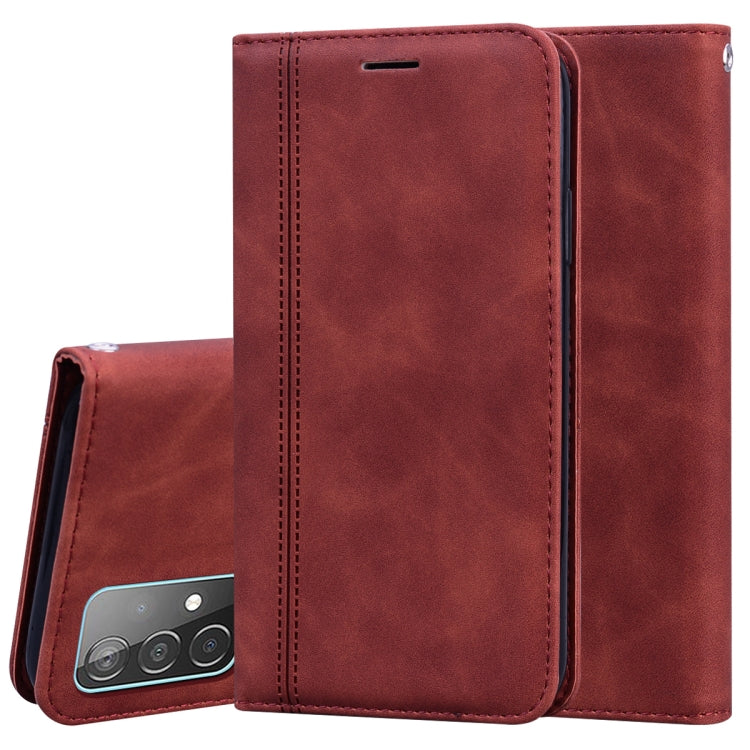 For Samsung Galaxy A52 5G / 4G Frosted Business Magnetic Horizontal Flip PU Leather Case with Holder & Card Slot & Lanyard