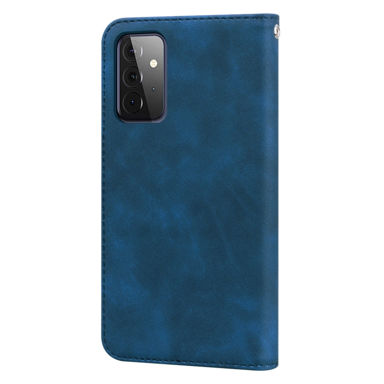 For Samsung Galaxy A72 5G / 4G Frosted Business Magnetic Horizontal Flip PU Leather Case with Holder & Card Slot & Lanyard