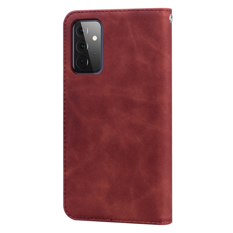 For Samsung Galaxy A72 5G / 4G Frosted Business Magnetic Horizontal Flip PU Leather Case with Holder & Card Slot & Lanyard