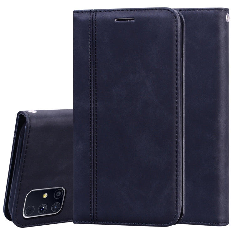 For Samsung Galaxy M31s Frosted Business Magnetic Horizontal Flip PU Leather Case with Holder & Card Slot & Lanyard