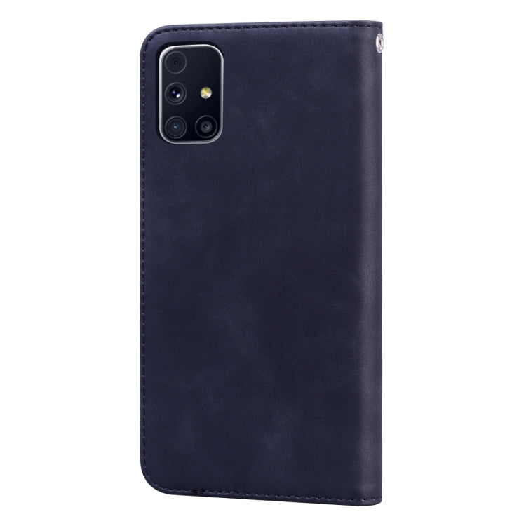 For Samsung Galaxy M31s Frosted Business Magnetic Horizontal Flip PU Leather Case with Holder & Card Slot & Lanyard