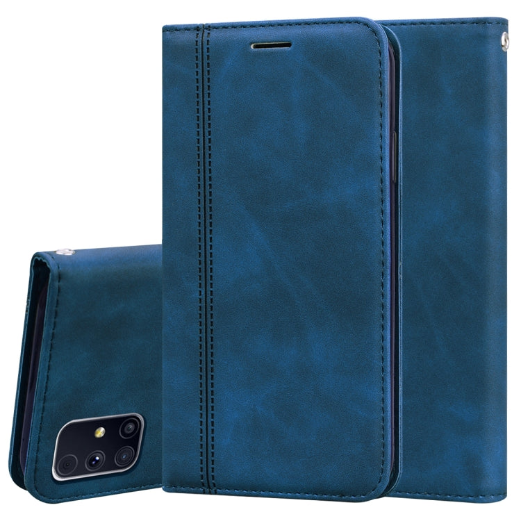 For Samsung Galaxy M31s Frosted Business Magnetic Horizontal Flip PU Leather Case with Holder & Card Slot & Lanyard