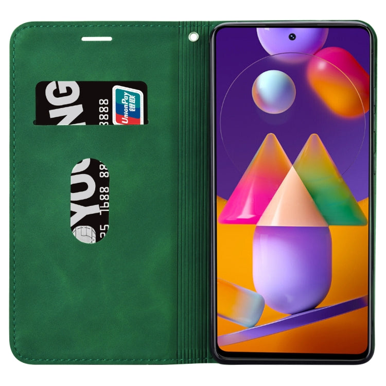For Samsung Galaxy M31s Frosted Business Magnetic Horizontal Flip PU Leather Case with Holder & Card Slot & Lanyard