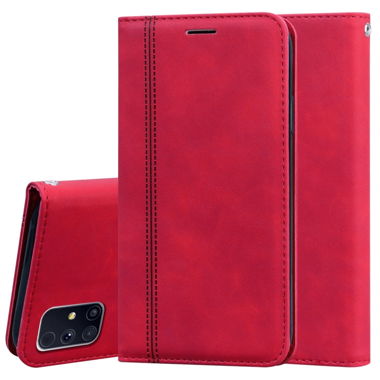 For Samsung Galaxy M31s Frosted Business Magnetic Horizontal Flip PU Leather Case with Holder & Card Slot & Lanyard