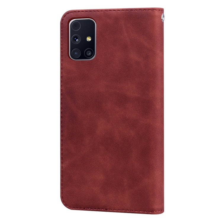 For Samsung Galaxy M31s Frosted Business Magnetic Horizontal Flip PU Leather Case with Holder & Card Slot & Lanyard