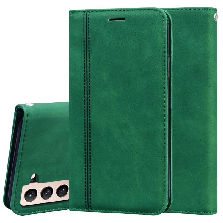 For Samsung Galaxy S21+ 5G Frosted Business Magnetic Horizontal Flip PU Leather Case with Holder & Card Slot & Lanyard