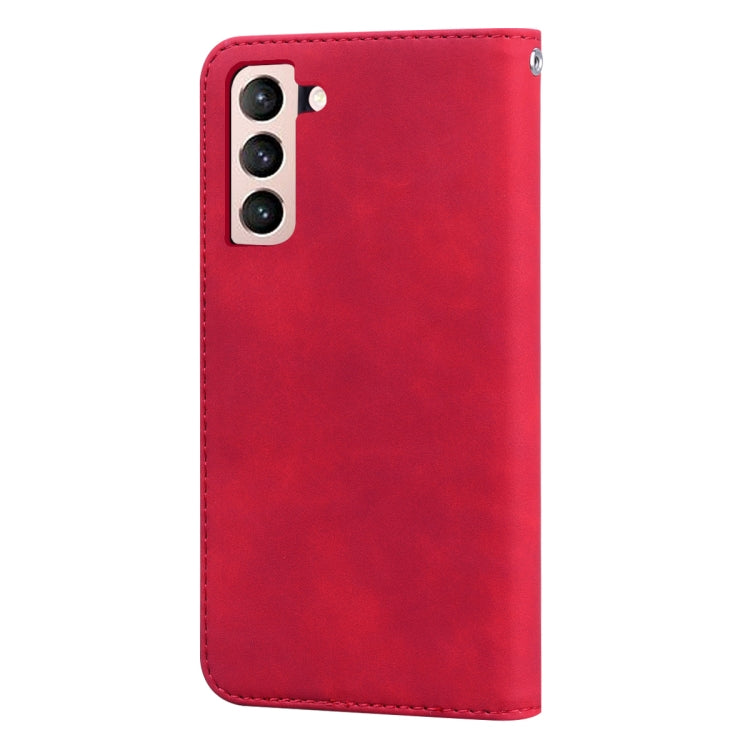 For Samsung Galaxy S21+ 5G Frosted Business Magnetic Horizontal Flip PU Leather Case with Holder & Card Slot & Lanyard