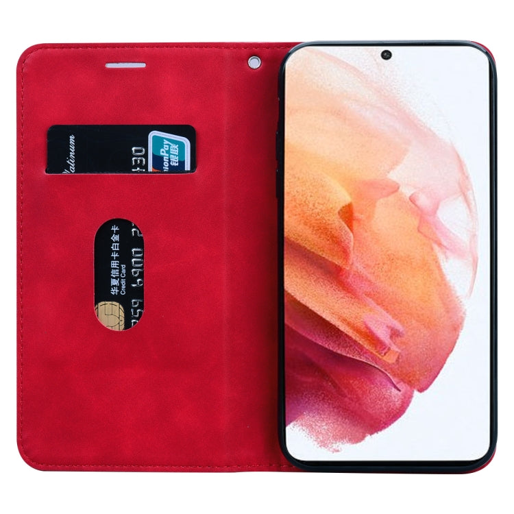 For Samsung Galaxy S21+ 5G Frosted Business Magnetic Horizontal Flip PU Leather Case with Holder & Card Slot & Lanyard