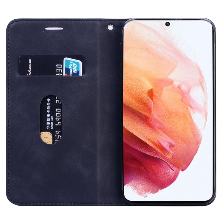 For Samsung Galaxy S21 Ultra 5G Frosted Business Magnetic Horizontal Flip PU Leather Case with Holder & Card Slot & Lanyard
