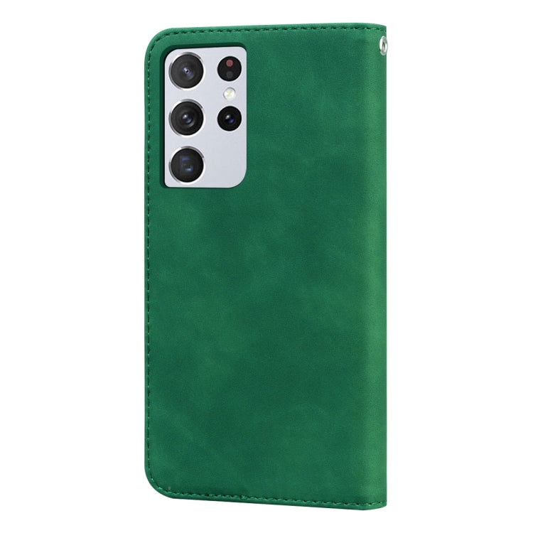 For Samsung Galaxy S21 Ultra 5G Frosted Business Magnetic Horizontal Flip PU Leather Case with Holder & Card Slot & Lanyard