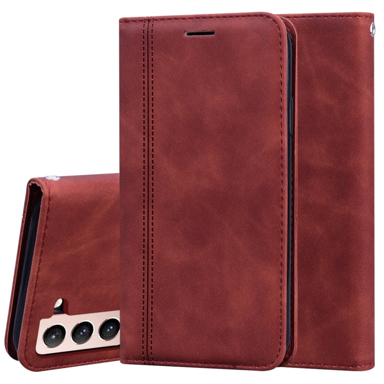 For Samsung Galaxy S21 5G Frosted Business Magnetic Horizontal Flip PU Leather Case with Holder & Card Slot & Lanyard