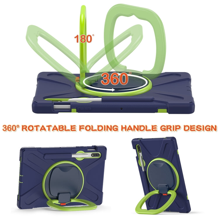For Samsung Galaxy Tab S8 / Galaxy Tab S7 T870 / T875 Silicone + PC Protective Case with Holder & Shoulder Strap