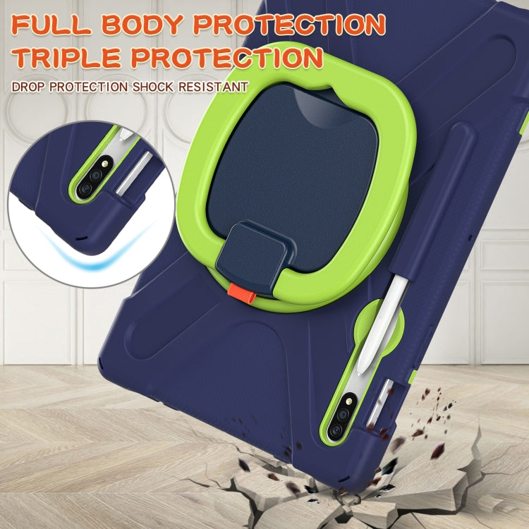For Samsung Galaxy Tab S8 / Galaxy Tab S7 T870 / T875 Silicone + PC Protective Case with Holder & Shoulder Strap
