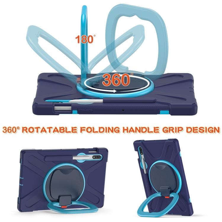 For Samsung Galaxy Tab S8 / Galaxy Tab S7 T870 / T875 Silicone + PC Protective Case with Holder & Shoulder Strap