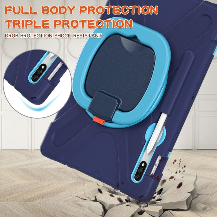 For Samsung Galaxy Tab S8 / Galaxy Tab S7 T870 / T875 Silicone + PC Protective Case with Holder & Shoulder Strap