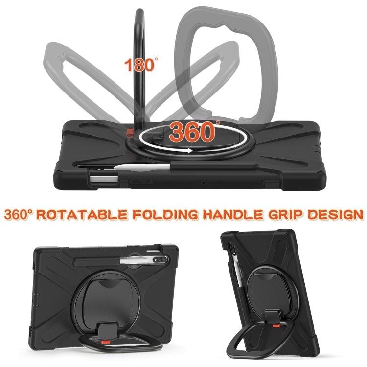 For Samsung Galaxy Tab S8 / Galaxy Tab S7 T870 / T875 Silicone + PC Protective Case with Holder & Shoulder Strap